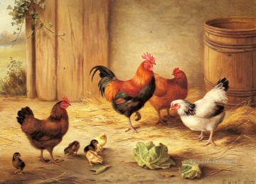  Edgar Obras - Pollos en un corral animales de granja Edgar Hunt